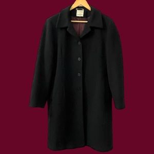 Anne Klein Black Peacoat / 100% Wool / Women’s Size 10/12 (tag cut)